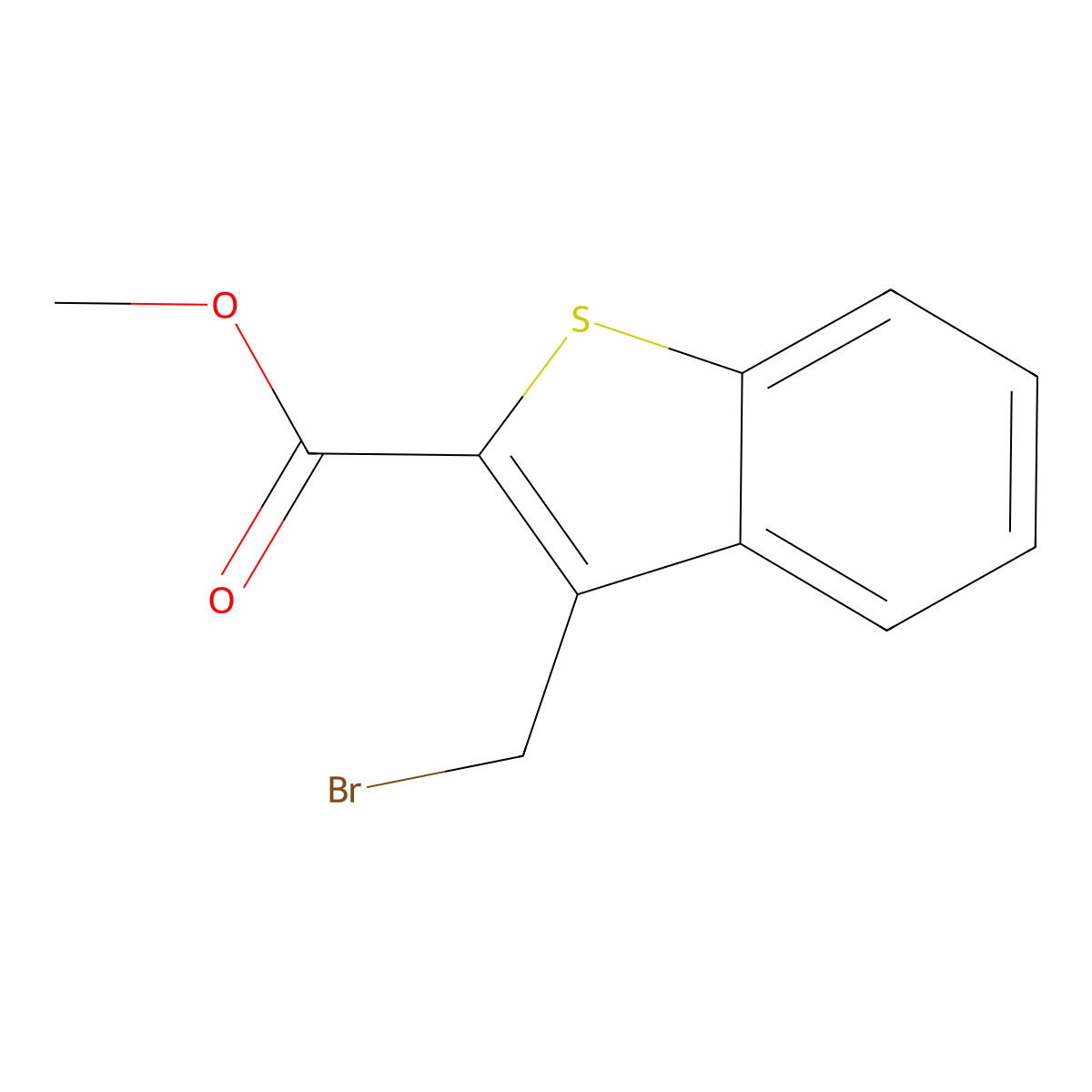 Methyl 3-(bromomethyl)-1-benzothiophene-2-carboxylate molecular structure, CAS 39811-69-3