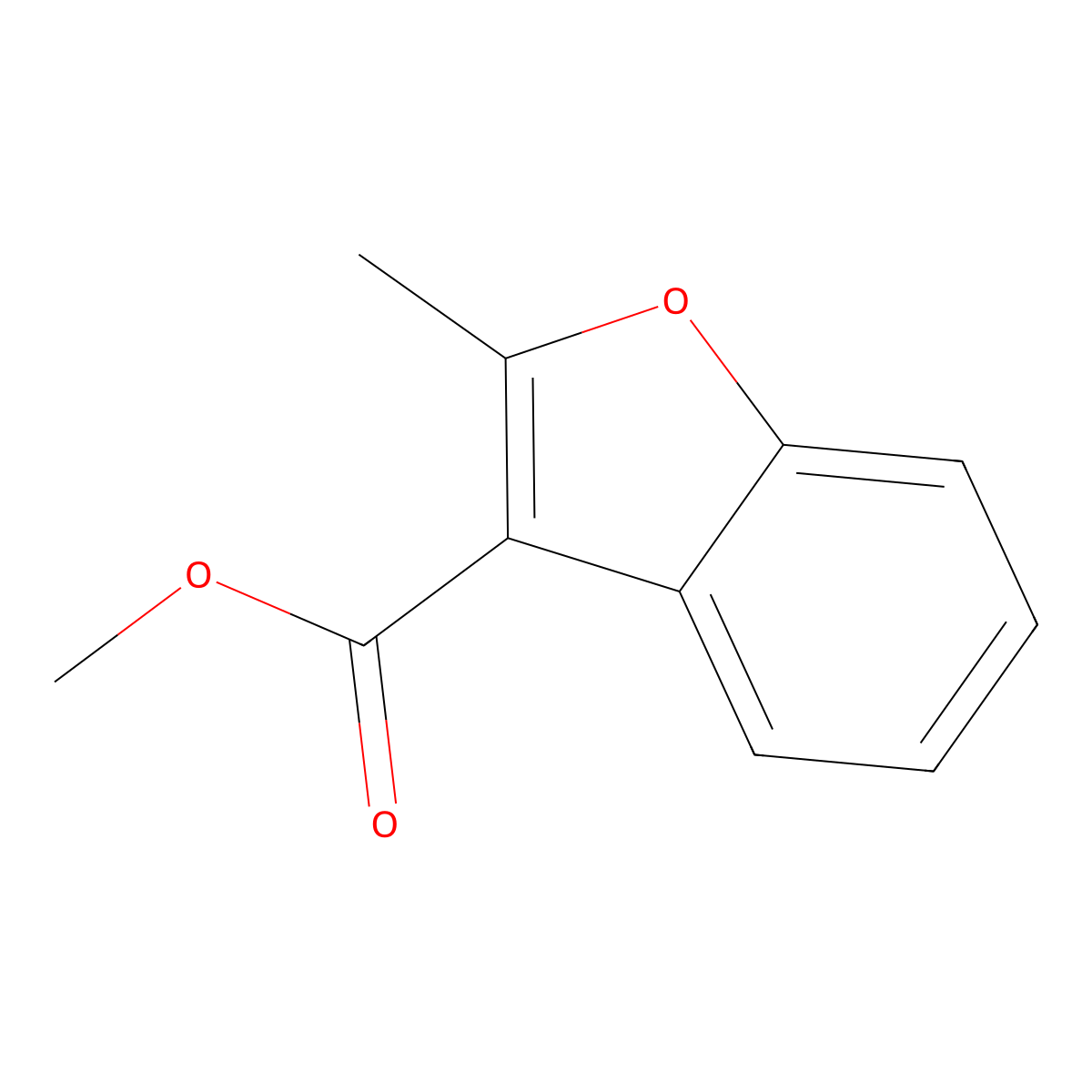 Methyl 2-methyl-1-benzofuran-3-carboxylate molecular structure, CAS 39811-83-1