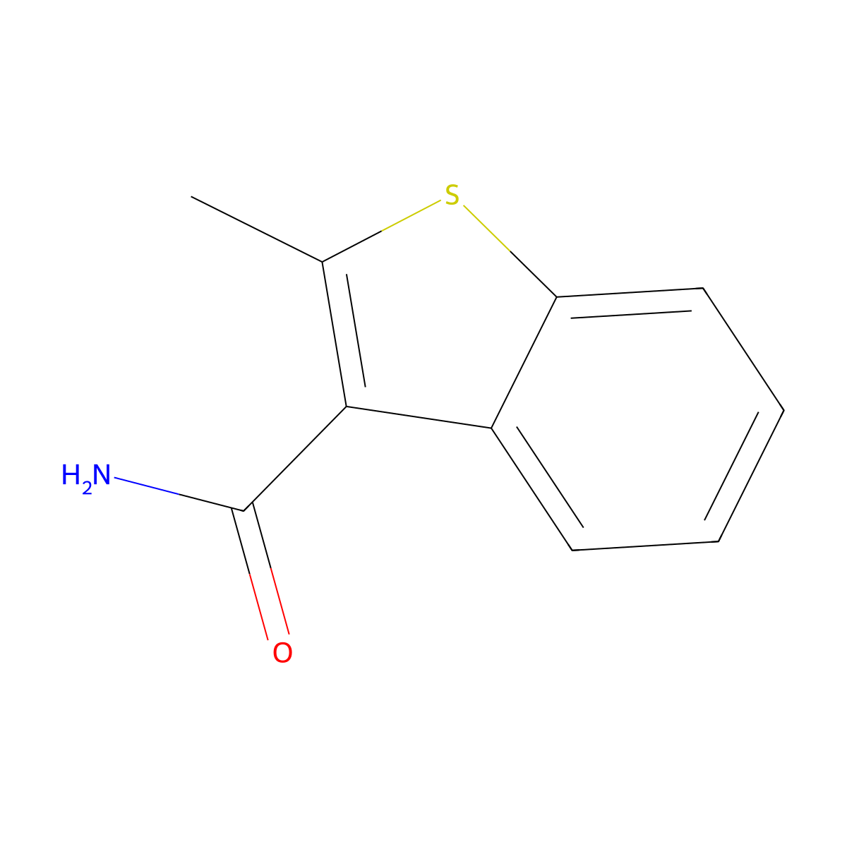 Benzo[b]thiophene-3-carboxamide, 2-methyl- molecular structure, CAS 39811-93-3