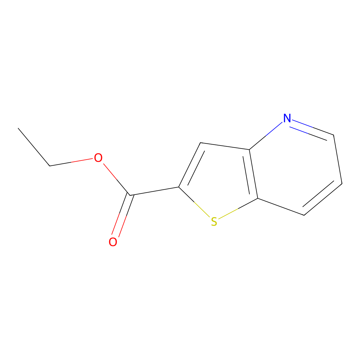 Ethyl thieno[3,2-b]pyridine-2-carboxylate molecular structure, CAS 398118-44-0