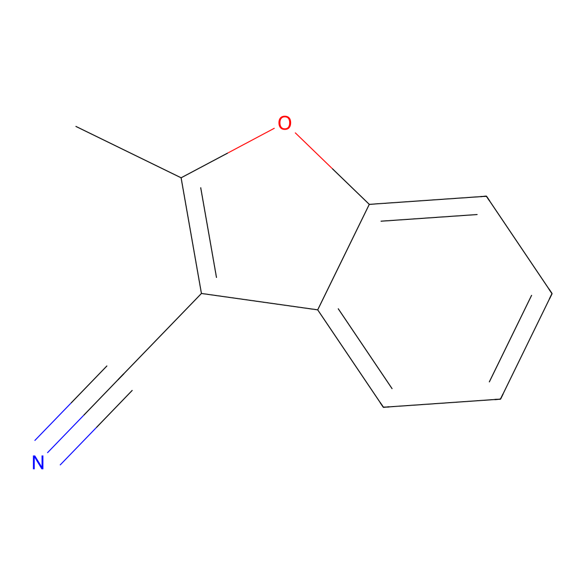 2-Methylbenzofuran-3-carbonitrile molecular structure, CAS 39812-02-7