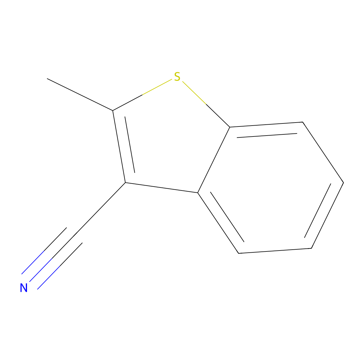 2-Methylbenzo[b]thiophene-3-carbonitrile molecular structure, CAS 39812-03-8