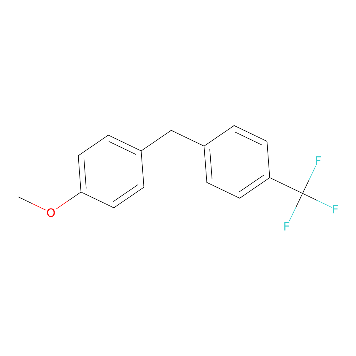 Benzene, 1-[(4-methoxyphenyl)methyl]-4-(trifluoromethyl)- molecular structure, CAS 398126-85-7