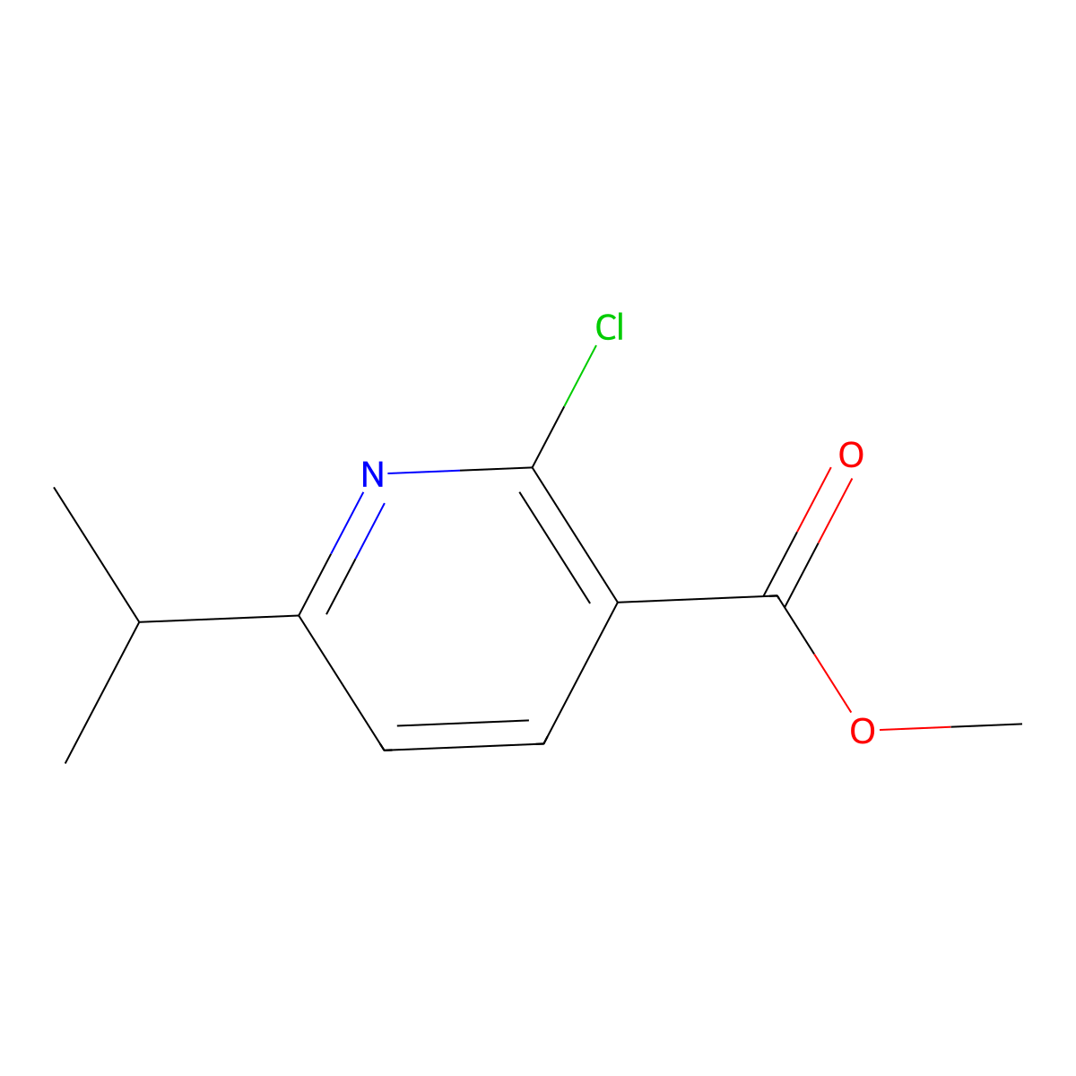 Methyl 2-chloro-6-(propan-2-yl)pyridine-3-carboxylate molecular structure, CAS 398138-82-4