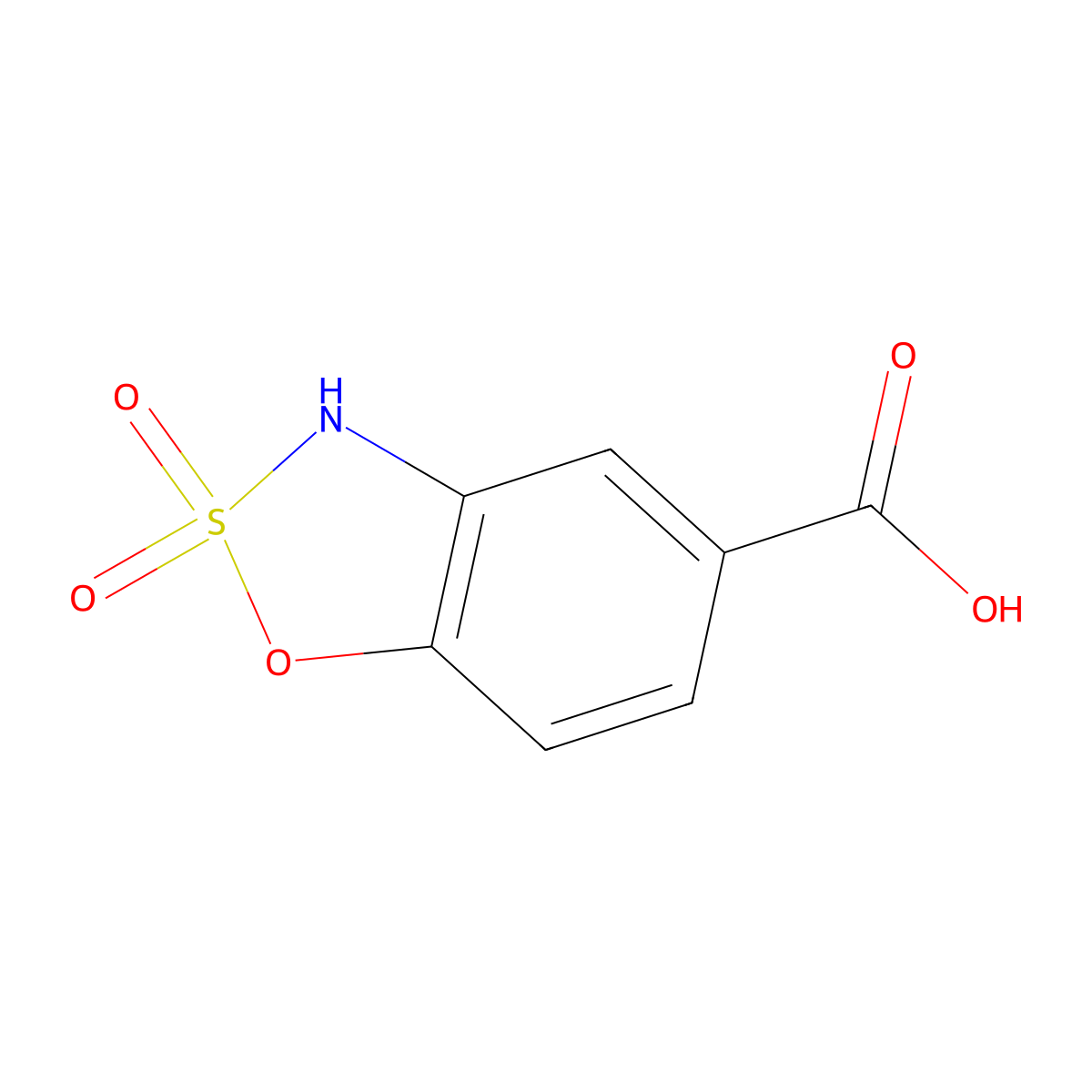 2,2-dioxo-3H-1,2lambda6,3-benzoxathiazole-5-carboxylic acid molecular structure, CAS 398141-96-3
