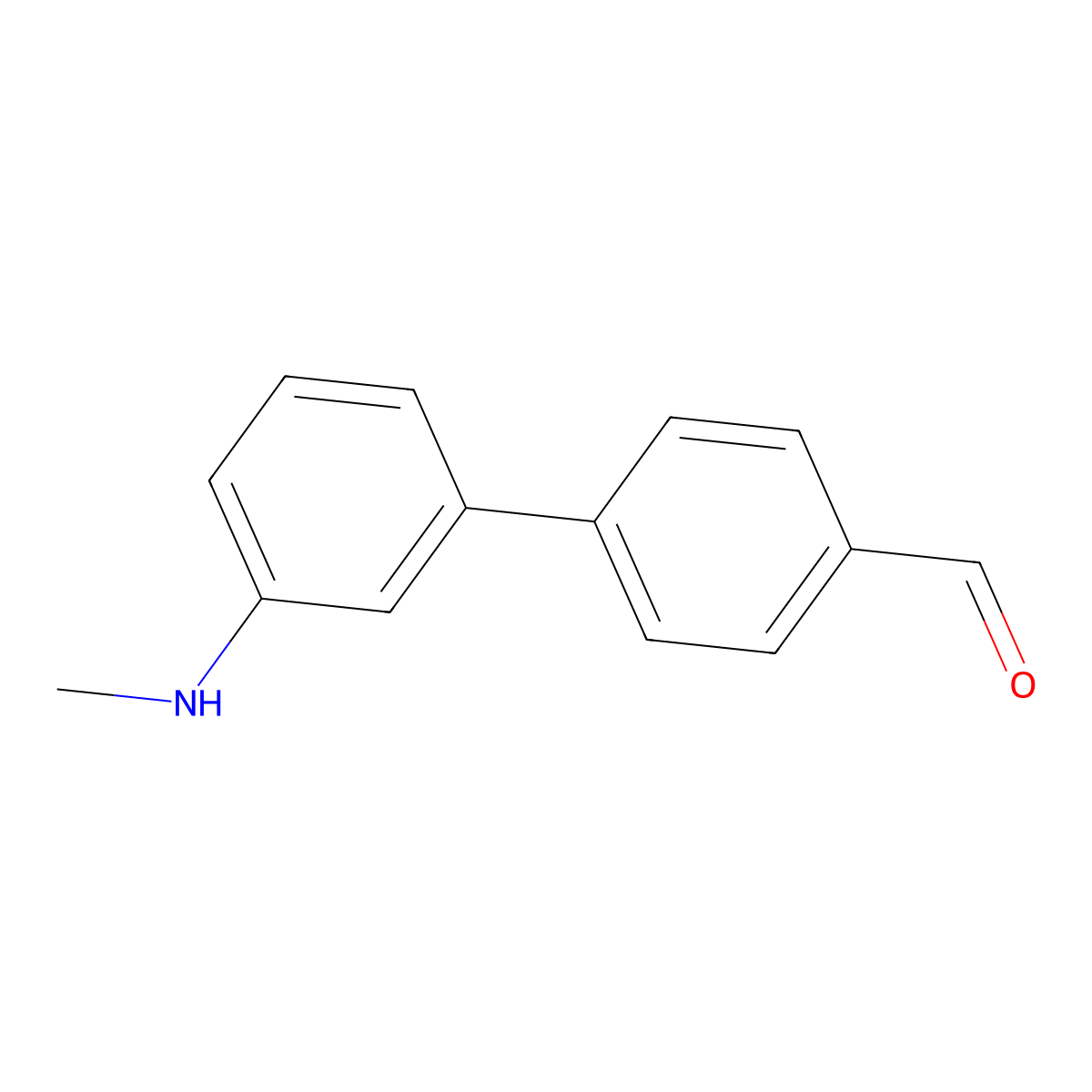 3'-Methylaminobiphenyl-4-carbaldehyde molecular structure, CAS 398151-09-2