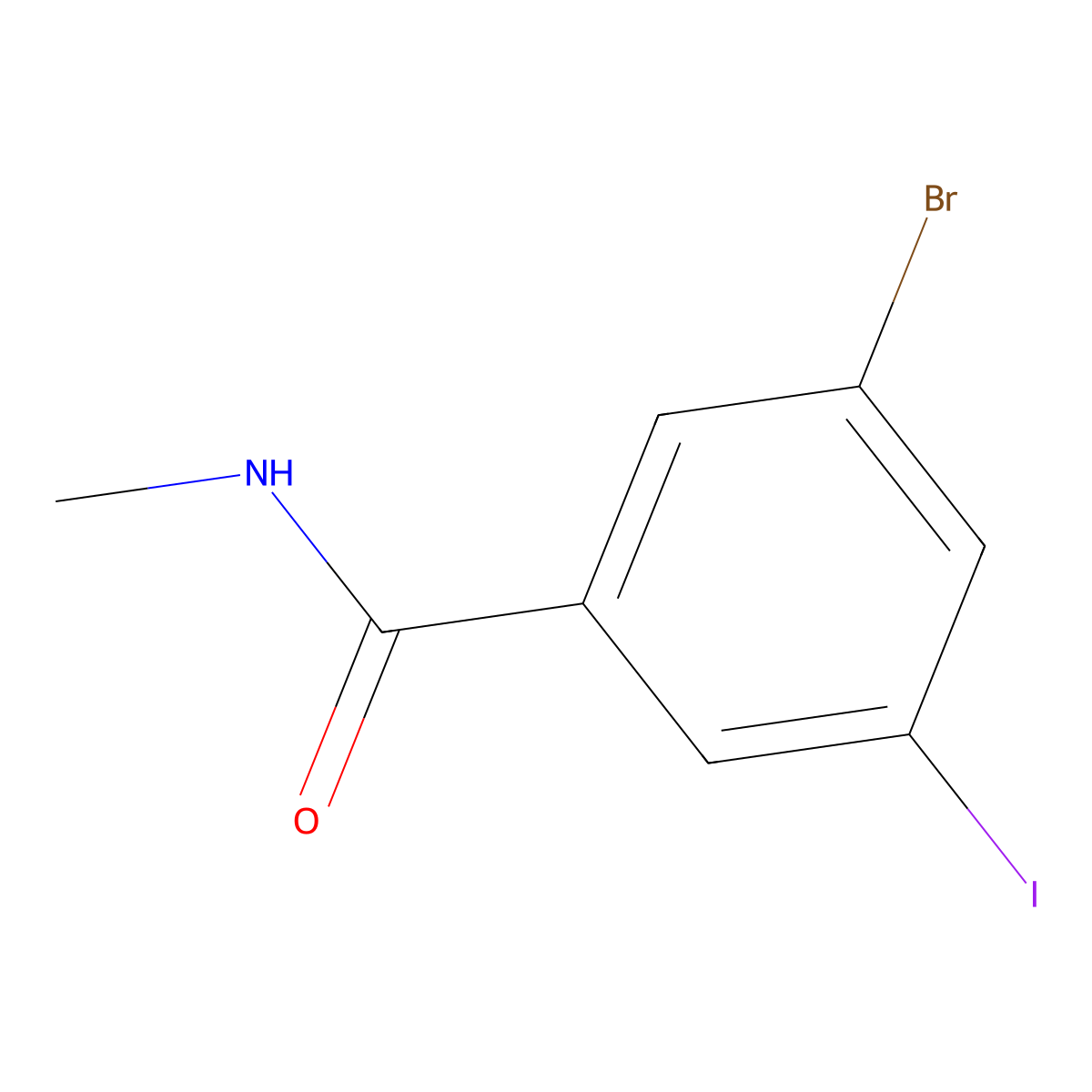 3-bromo-5-iodo-N-methylbenzamide molecular structure, CAS 398151-45-6