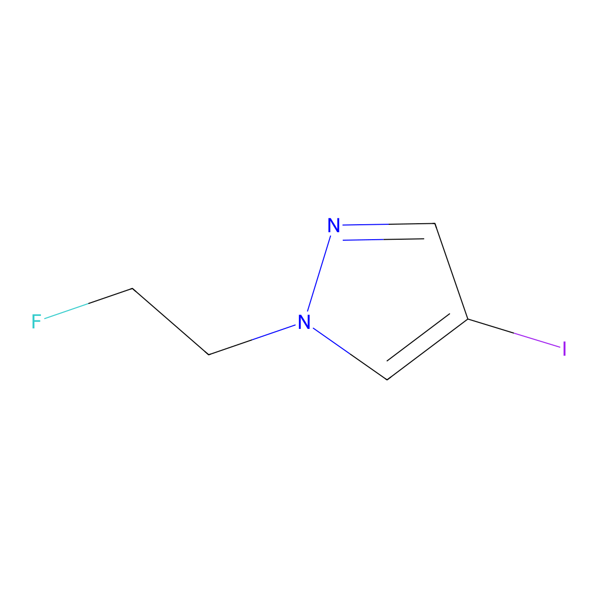 1-(2-fluoroethyl)-4-iodo-1H-pyrazole molecular structure, CAS 398152-63-1