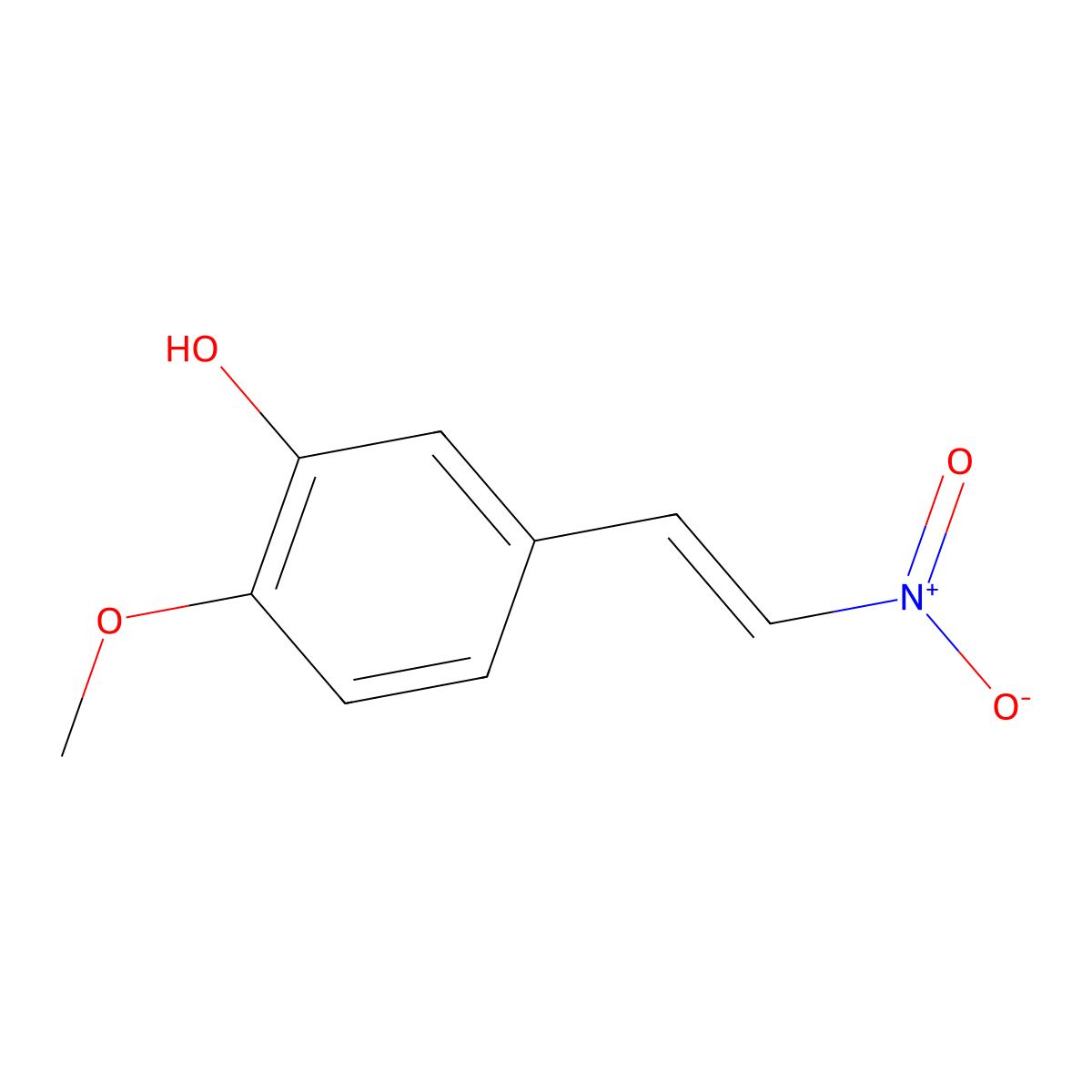 2-Methoxy-5-(2-nitrovinyl)phenol molecular structure, CAS 39816-35-8