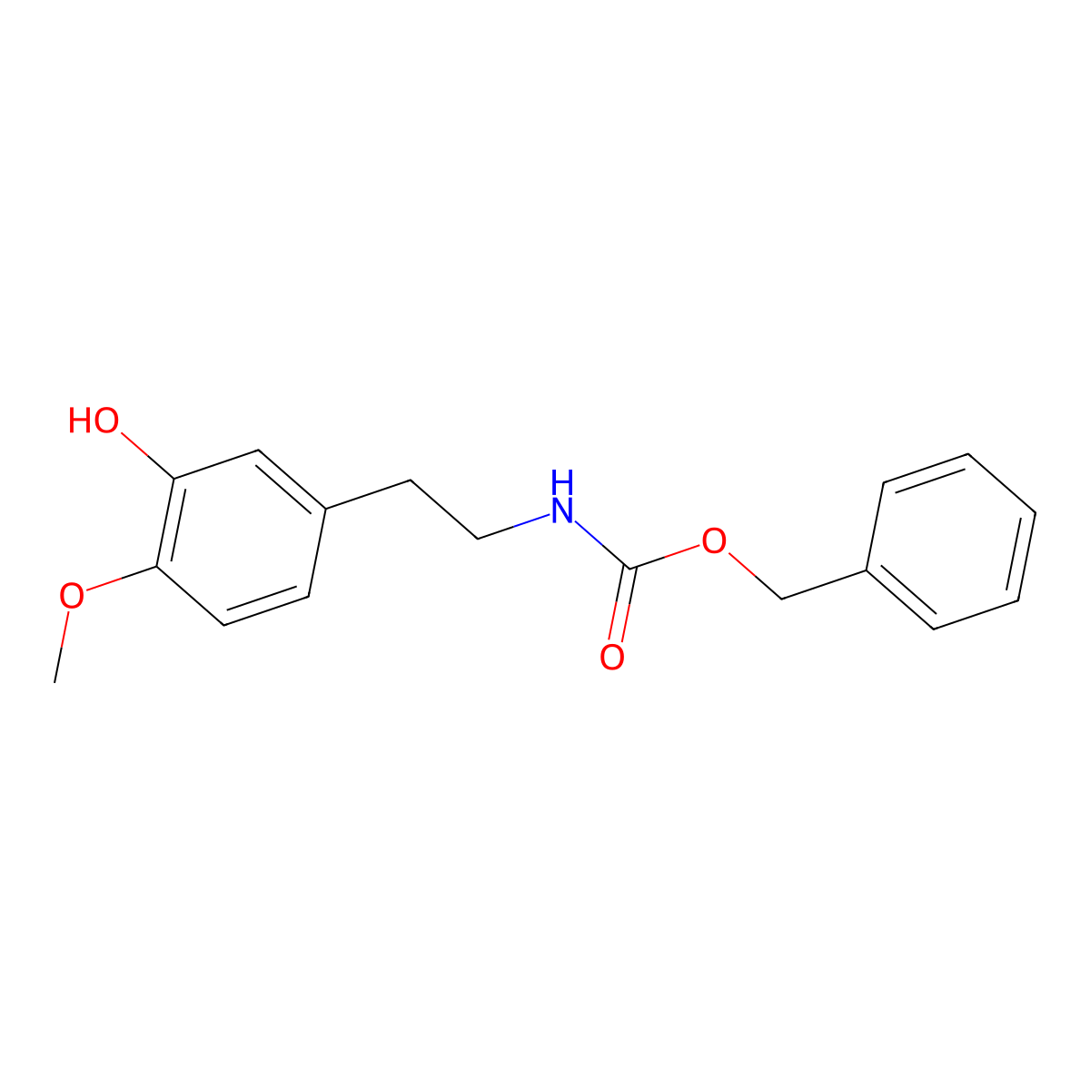 benzyl N-[2-(3-hydroxy-4-methoxyphenyl)ethyl]carbamate molecular structure, CAS 39816-36-9