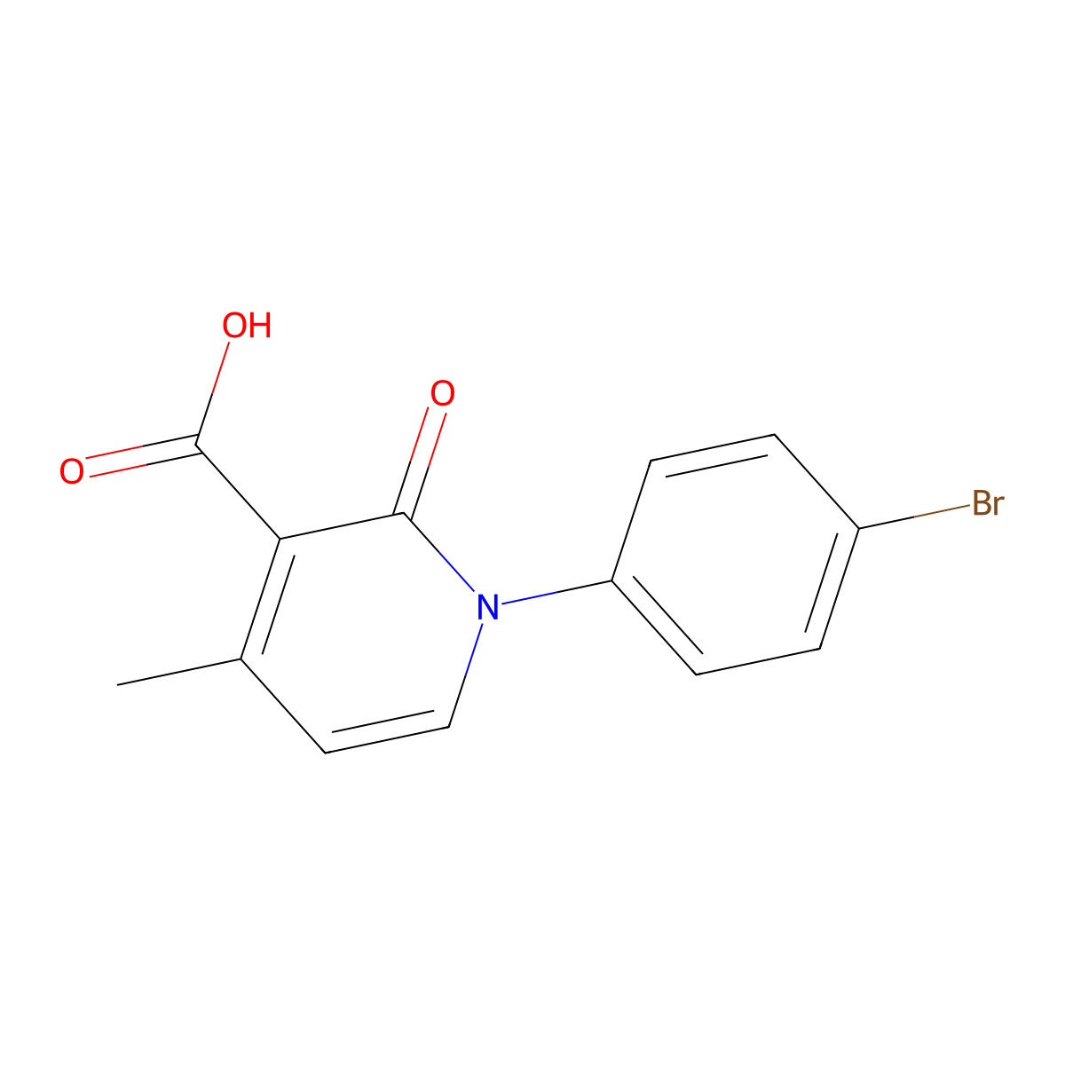 1-(4-Bromophenyl)-4-methyl-2-oxo-1,2-dihydropyridine-3-carboxylic acid molecular structure, CAS 39818-81-0