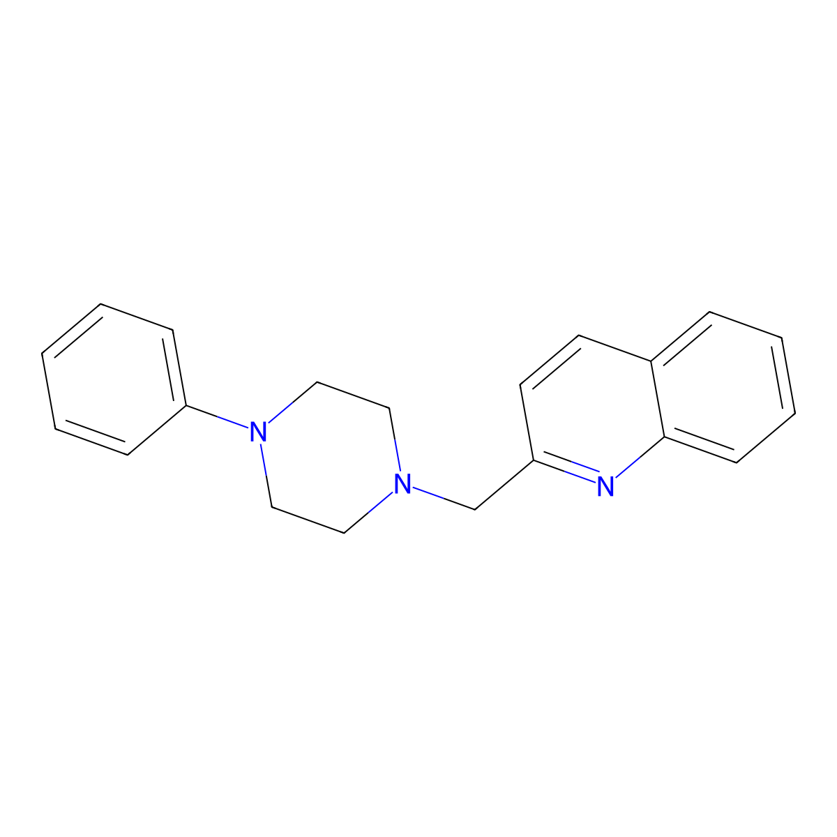 2-[(4-Phenylpiperazin-1-yl)methyl]quinoline molecular structure, CAS 39819-27-7