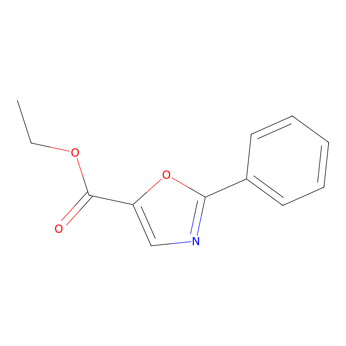 Ethyl 2-phenyloxazole-5-carboxylate molecular structure, CAS 39819-40-4