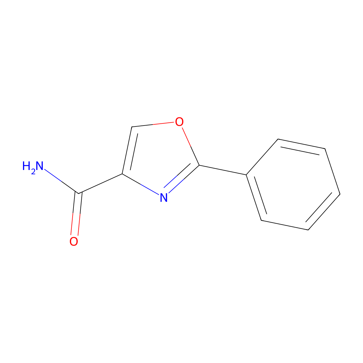 2-Phenyl-4-oxazolecarboxamide molecular structure, CAS 39819-41-5