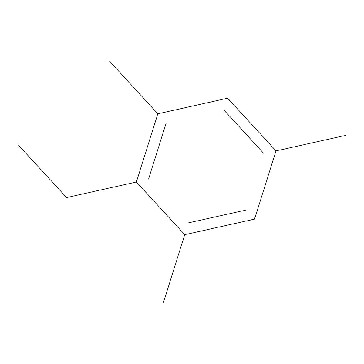 2-Ethyl-1,3,5-trimethylbenzene molecular structure, CAS 3982-67-0