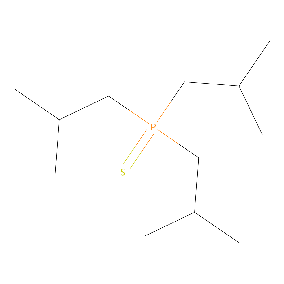 Phosphine sulfide, tris(2-methylpropyl)- molecular structure, CAS 3982-87-4