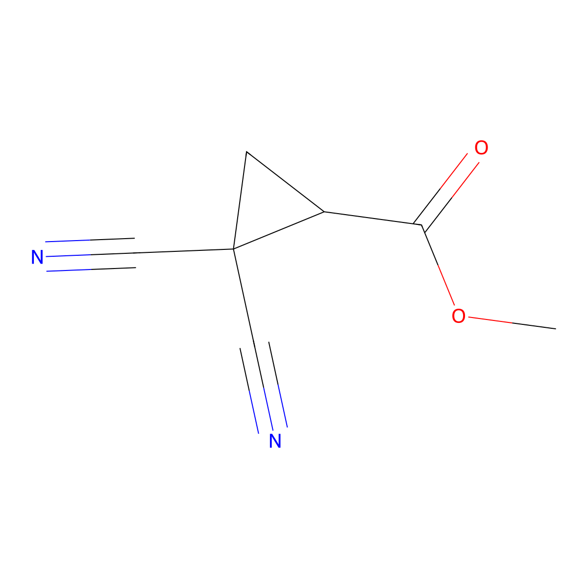Methyl 2,2-dicyanocyclopropane-1-carboxylate molecular structure, CAS 39822-30-5