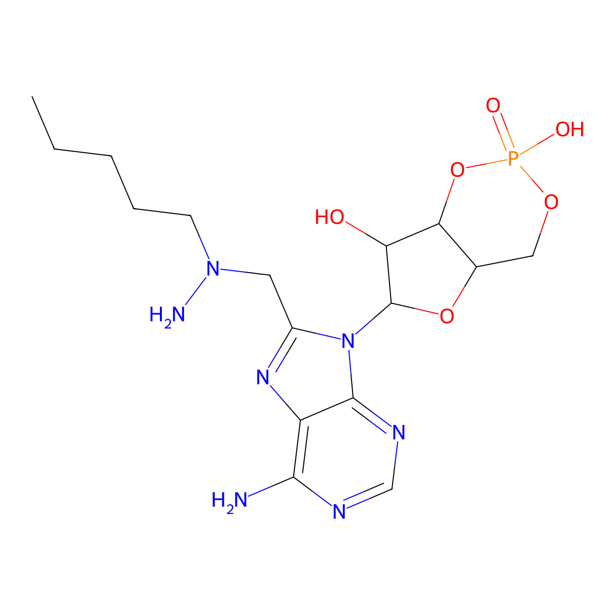 8-Aminohexylamino cAMP molecular structure, CAS 39824-30-1