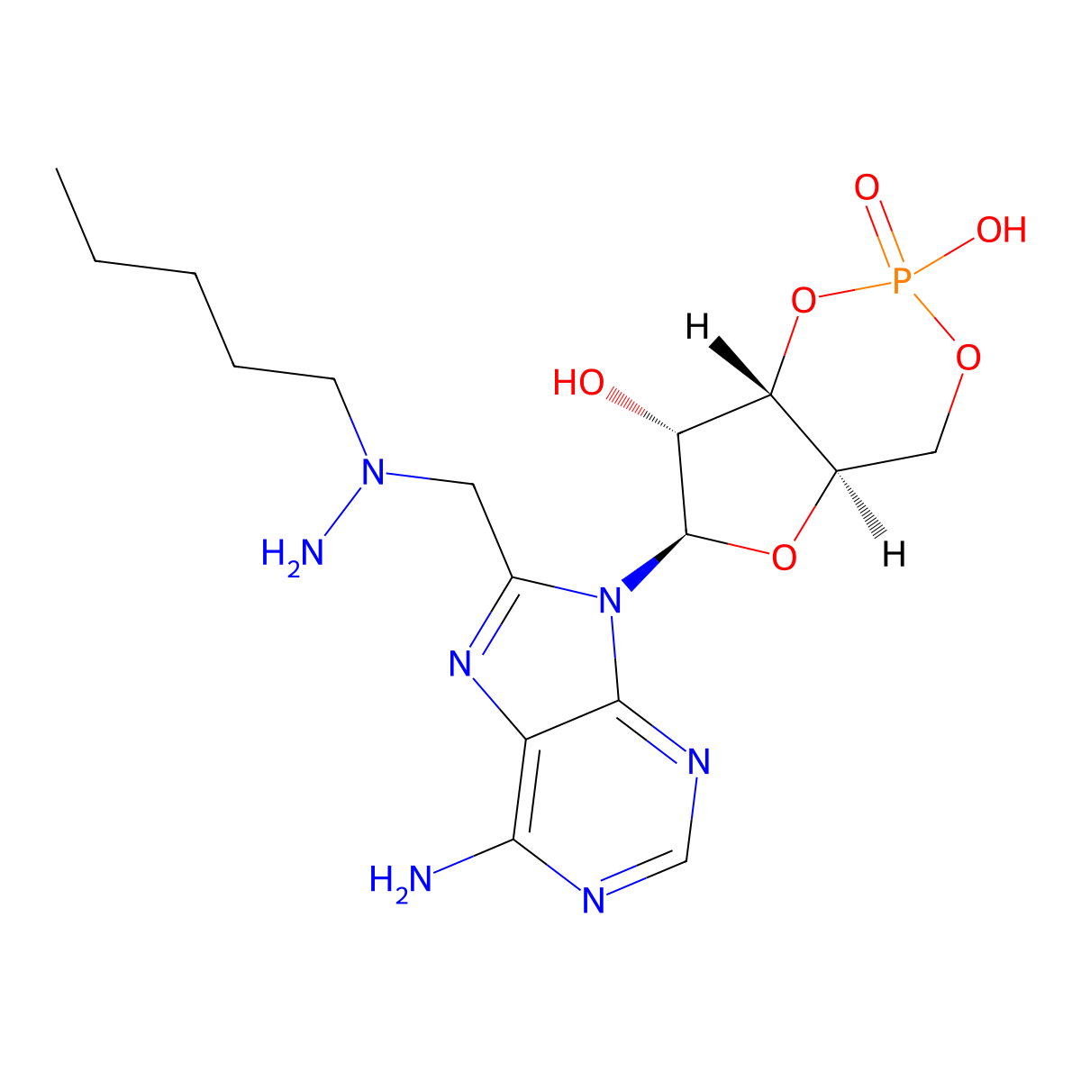 8-Aminohexylamino cAMP molecular structure, CAS 39824-30-1