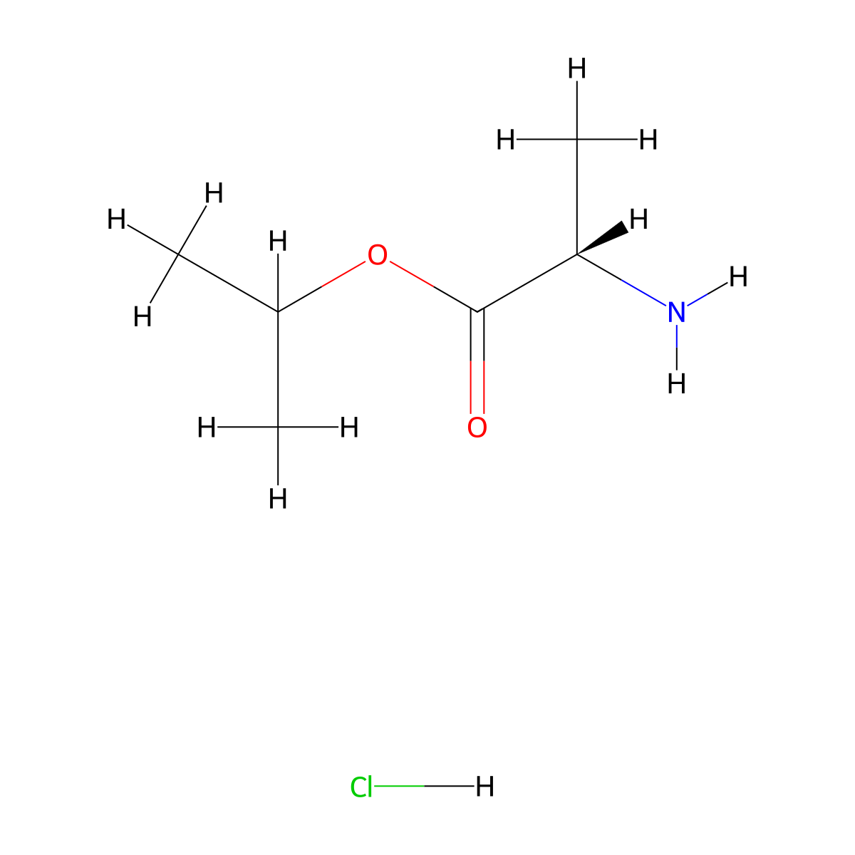 L-Alanine isopropyl ester hydrochloride molecular structure, CAS 39825-33-7