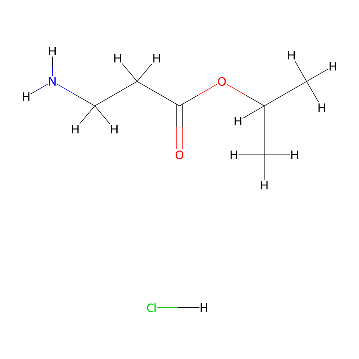 Propan-2-yl 3-aminopropanoate hydrochloride molecular structure, CAS 39825-36-0