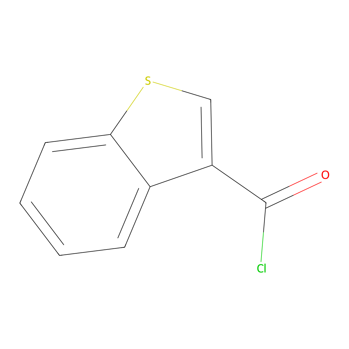 Benzo(b)thiophene-3-carbonyl chloride molecular structure, CAS 39827-12-8