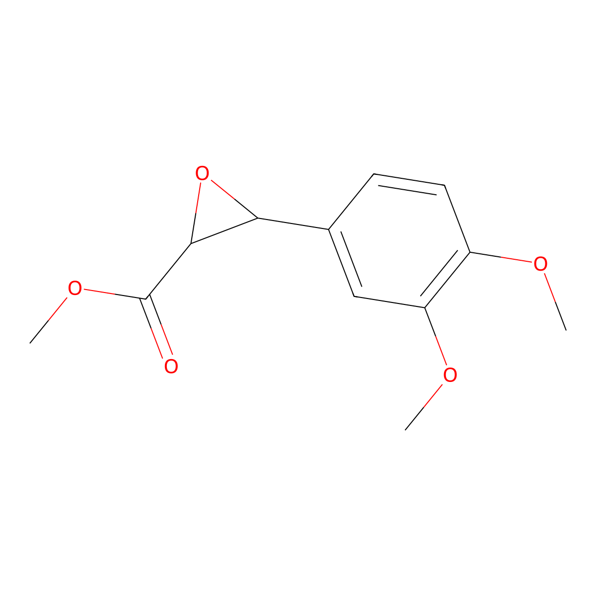 Methyl 3-(3,4-dimethoxyphenyl)oxirane-2-carboxylate molecular structure, CAS 39829-15-7