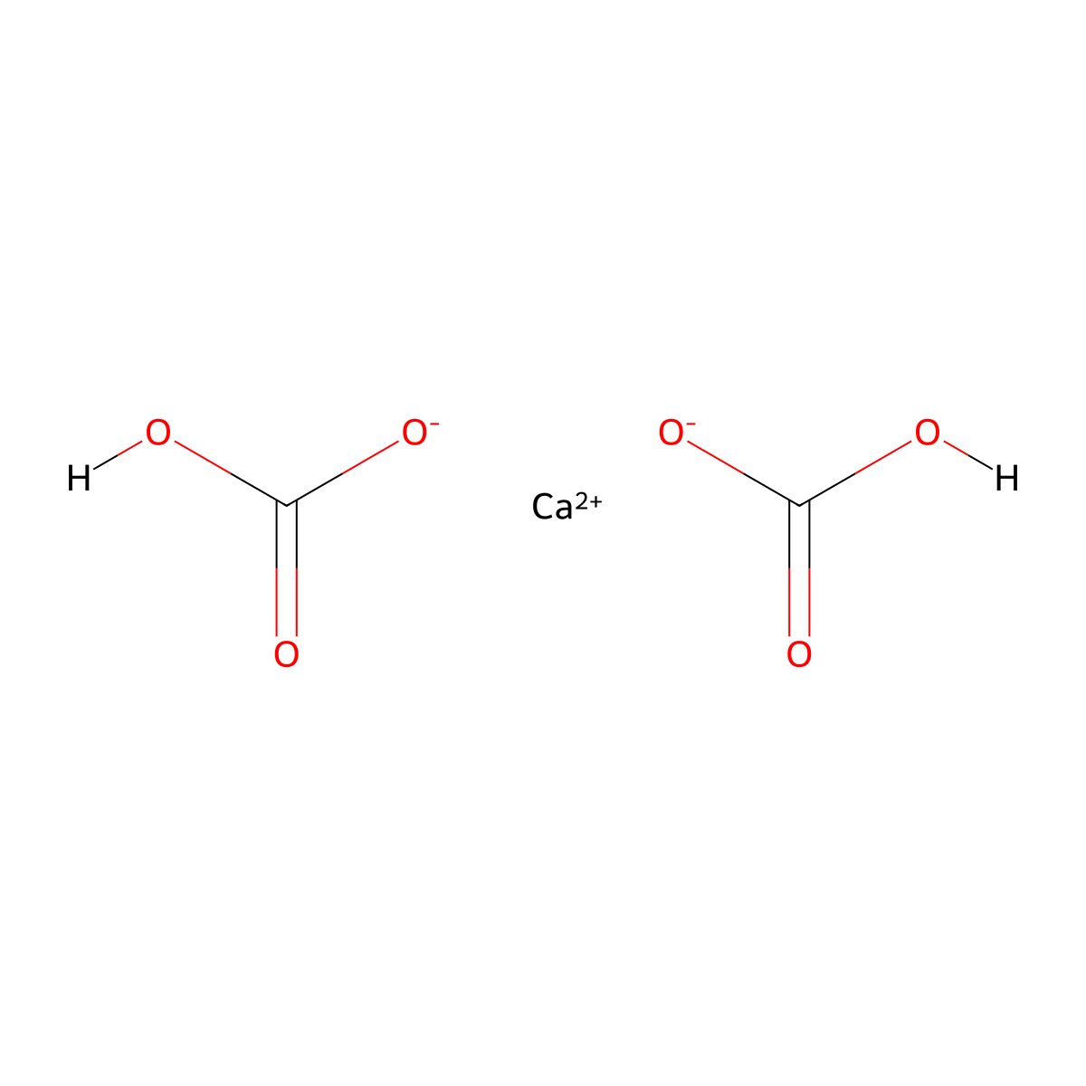 Calcium bicarbonate molecular structure, CAS 3983-19-5