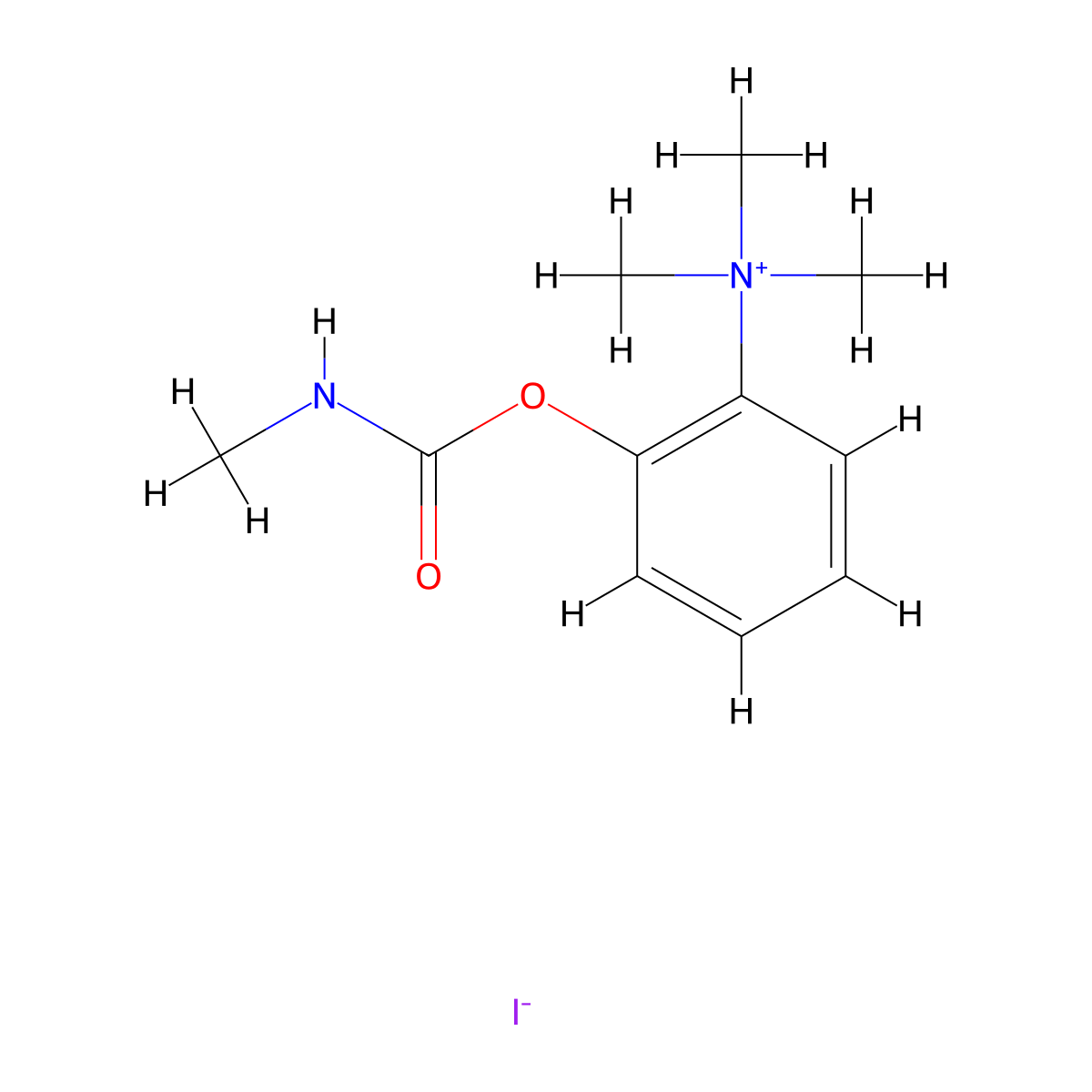 (Methylimino)(2-(trimethylazaniumyl)phenoxy)methanolate--hydrogen iodide (1/1) molecular structure, CAS 3983-38-8