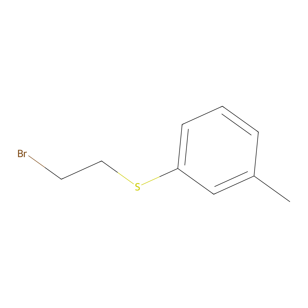 1-[(2-Bromoethyl)sulfanyl]-3-methylbenzene molecular structure, CAS 3983-69-5