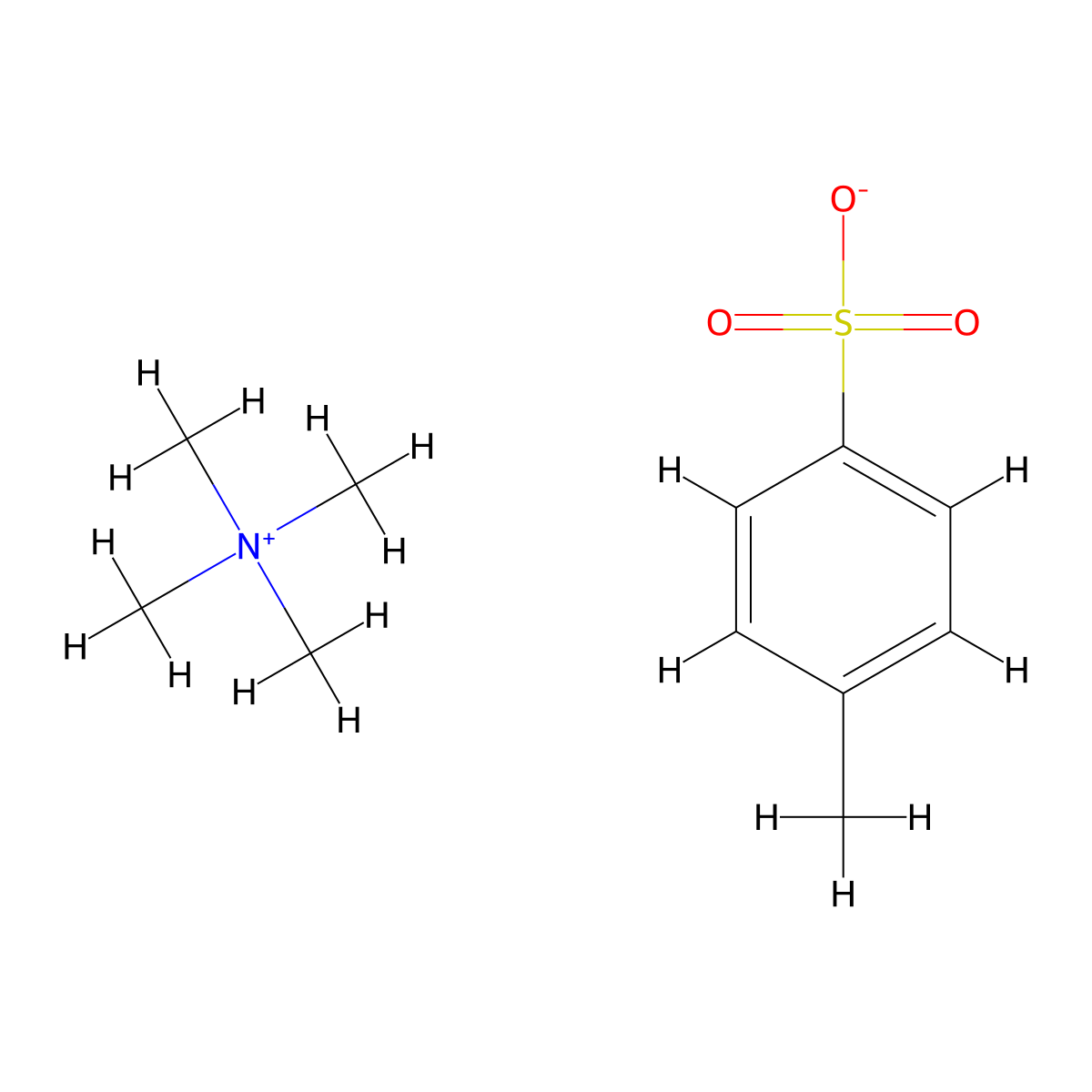 Tetramethylammonium toluene-p-sulphonate molecular structure, CAS 3983-91-3