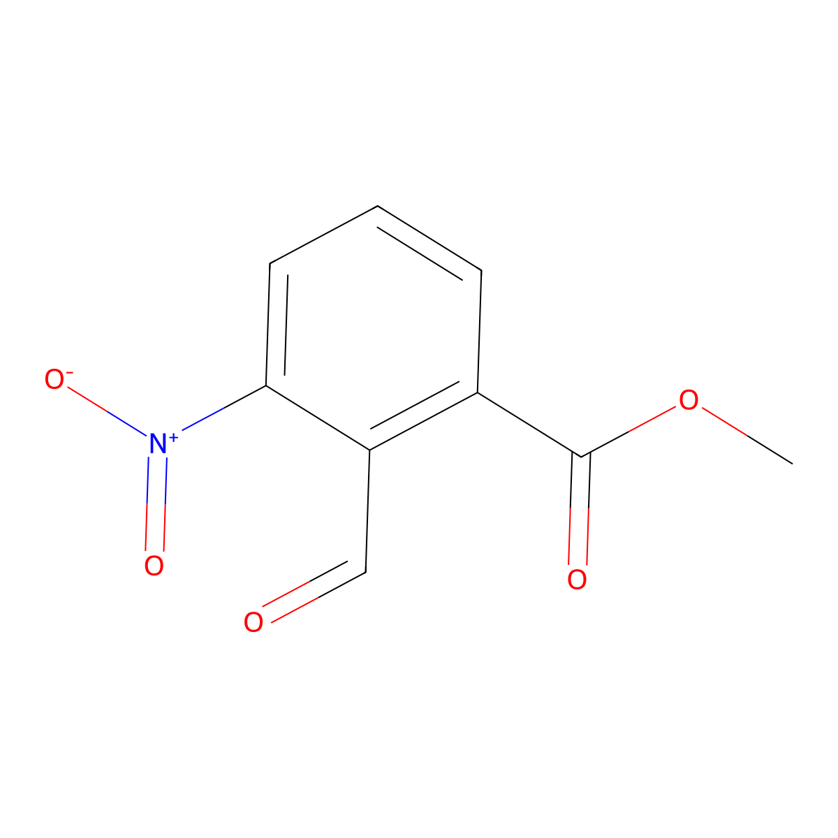 Methyl 2-formyl-3-nitrobenzoate molecular structure, CAS 39830-73-4