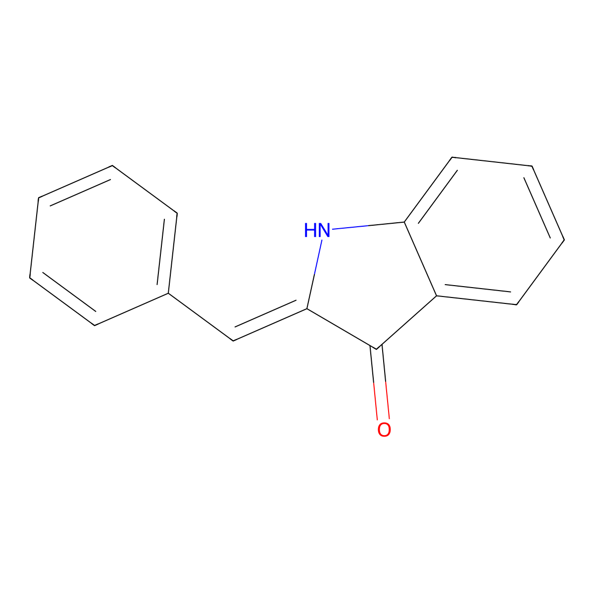3H-Indol-3-one, 1,2-dihydro-2-(phenylmethylene)- molecular structure, CAS 39830-75-6