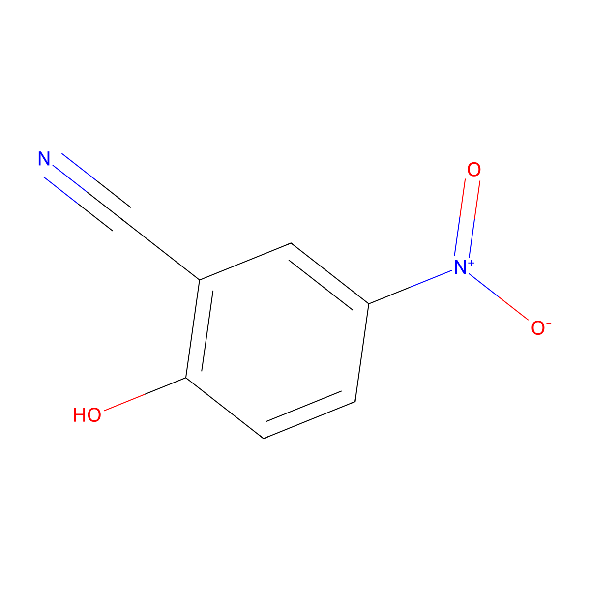 2-Hydroxy-5-nitrobenzonitrile molecular structure, CAS 39835-09-1