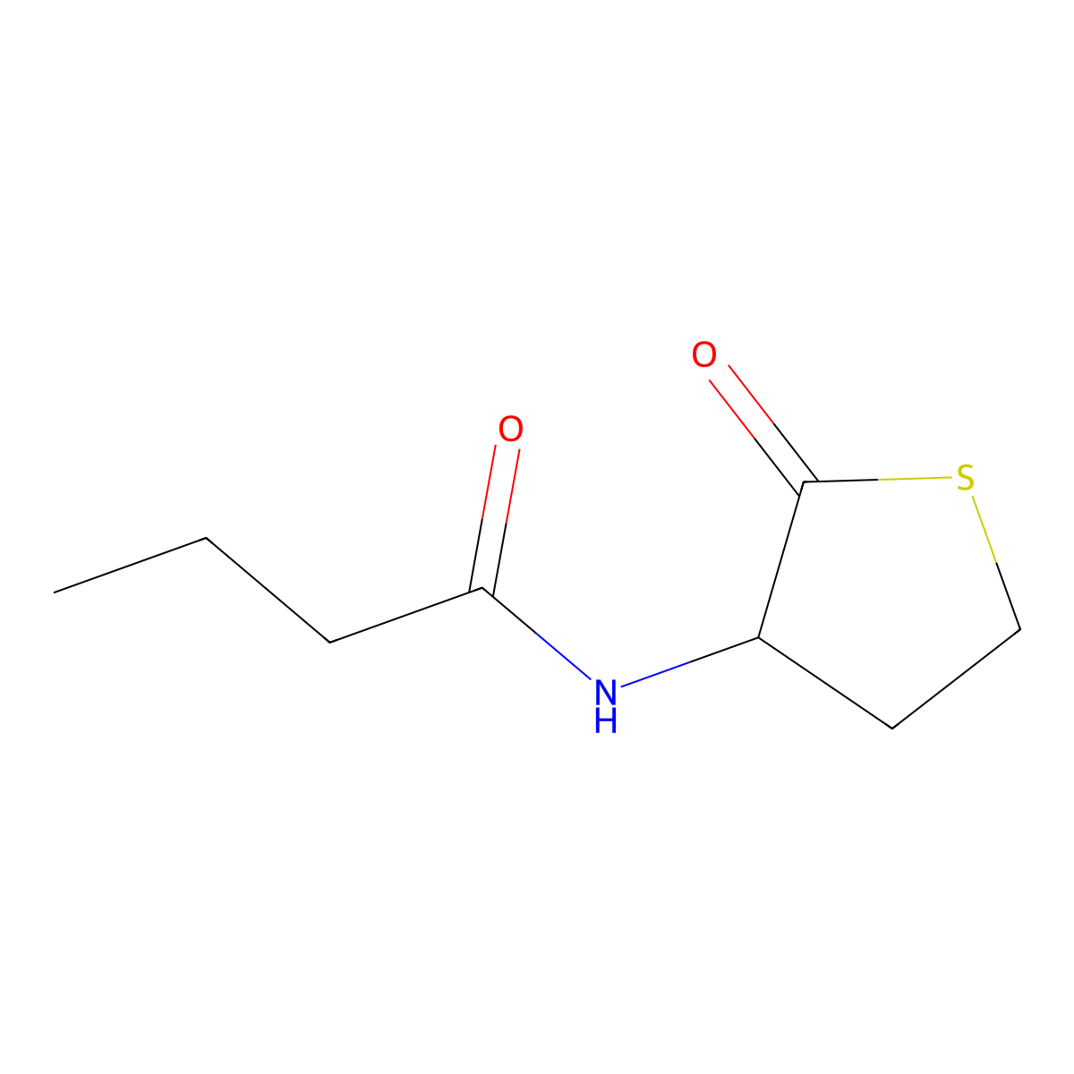 N-(2-oxothiolan-3-yl)butanamide molecular structure, CAS 39837-08-6