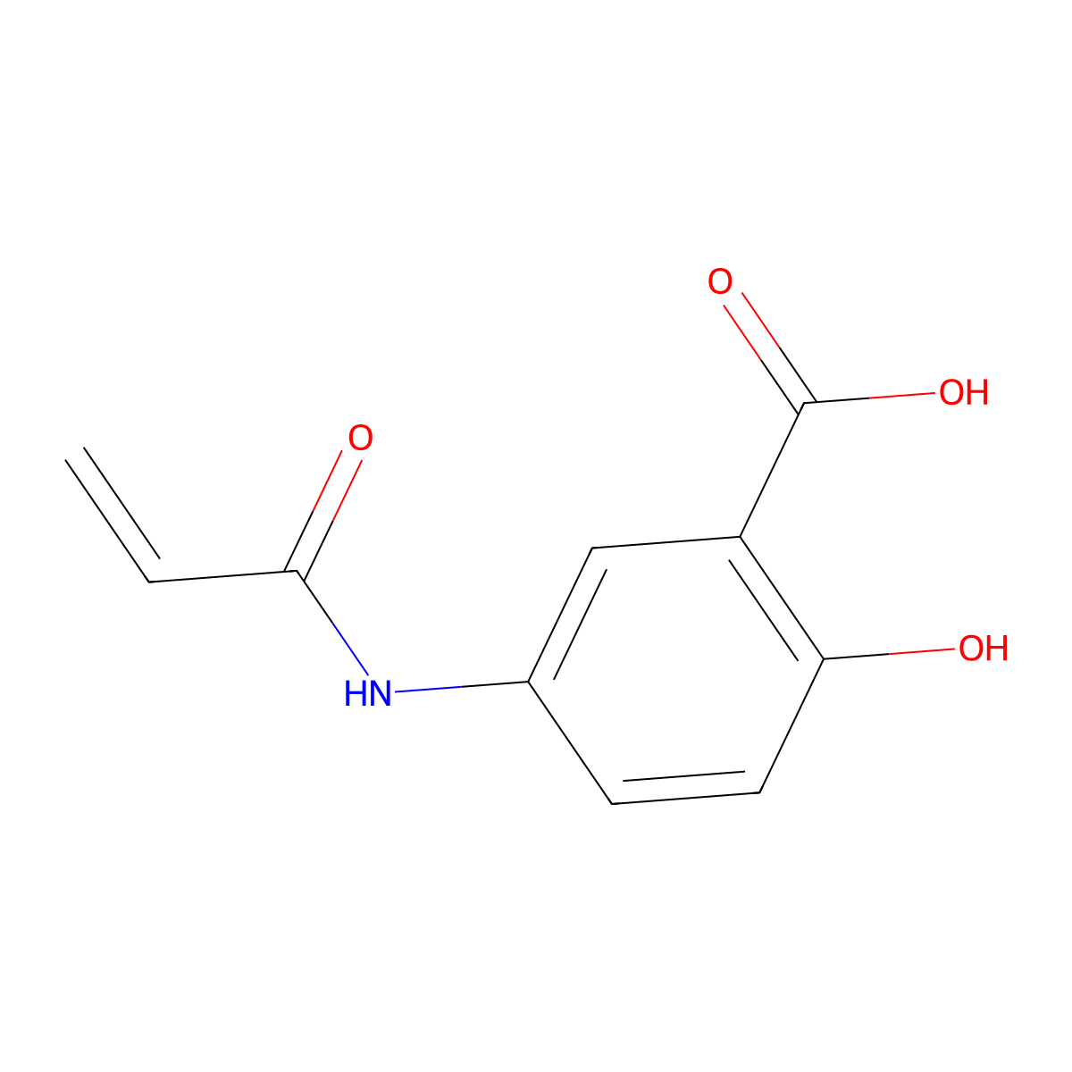poly(N-acryloyl-5-aminosalicylic acid) molecular structure, CAS 39839-49-1