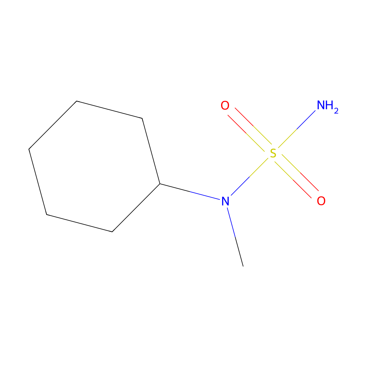 N-cyclohexyl-N-methylaminosulfonamide molecular structure, CAS 3984-15-4