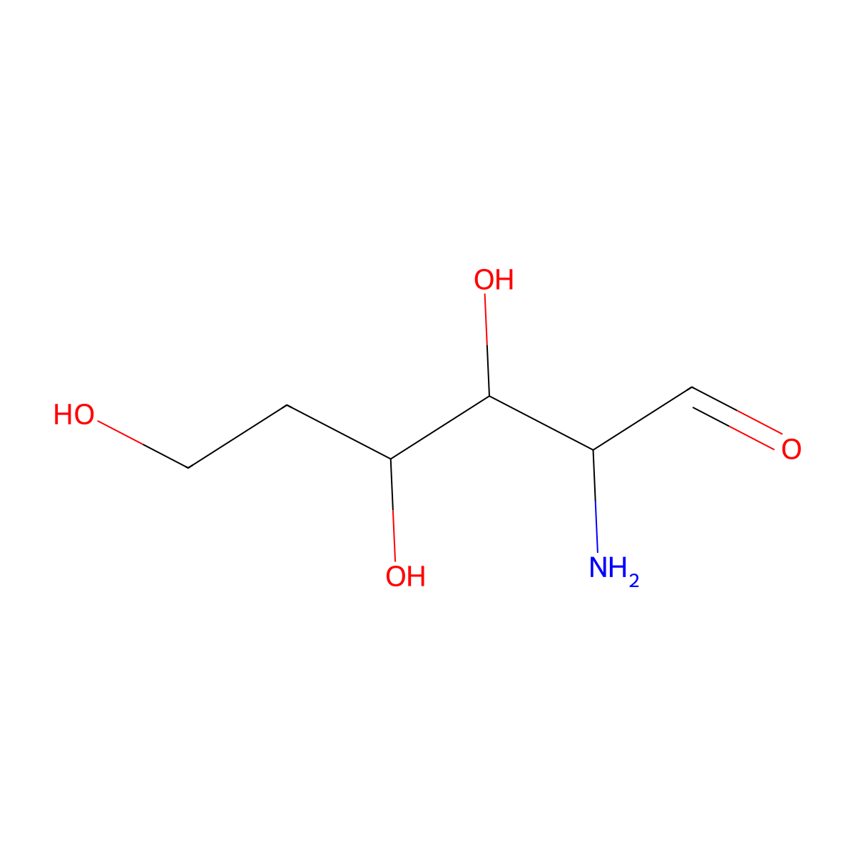 2-amino-2,5-dideoxy-D-lyxo-hexose molecular structure, CAS 39840-37-4