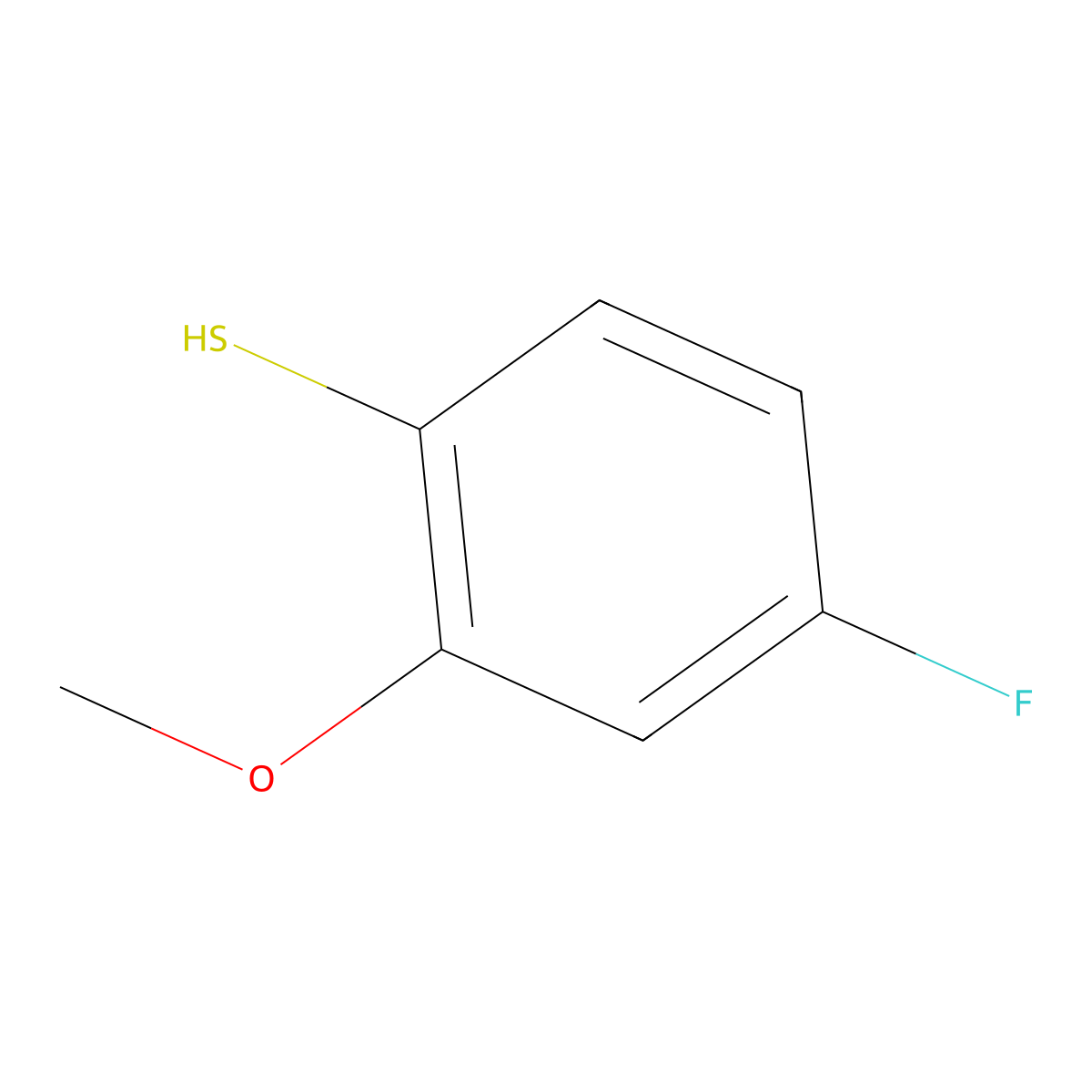 4-Fluoro-2-methoxybenzenethiol molecular structure, CAS 398456-80-9
