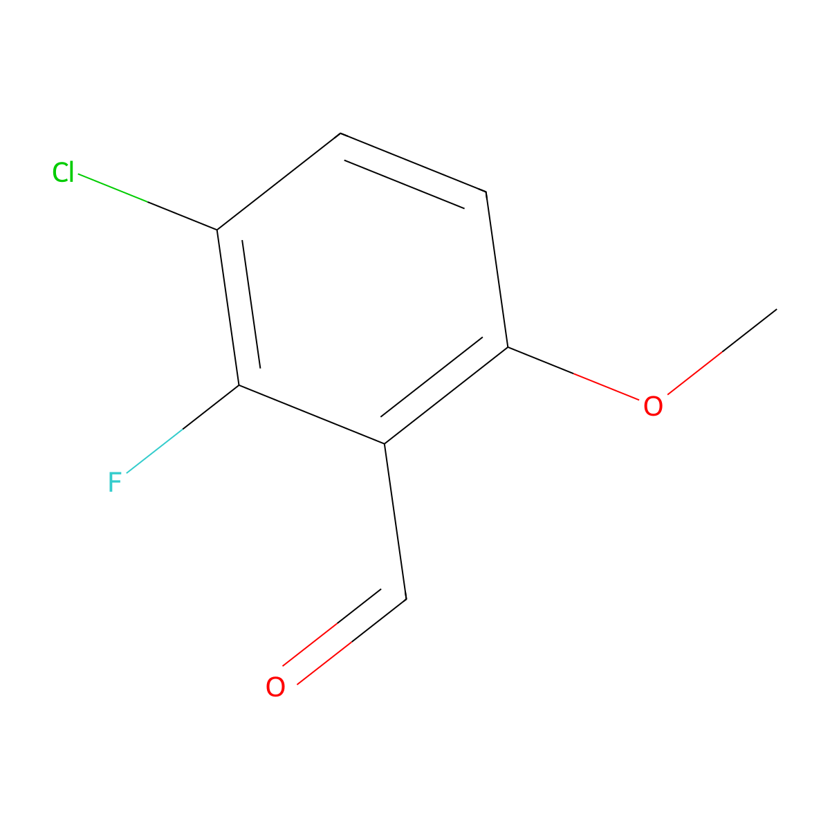 3-Chloro-2-fluoro-6-methoxybenzaldehyde molecular structure, CAS 398456-81-0