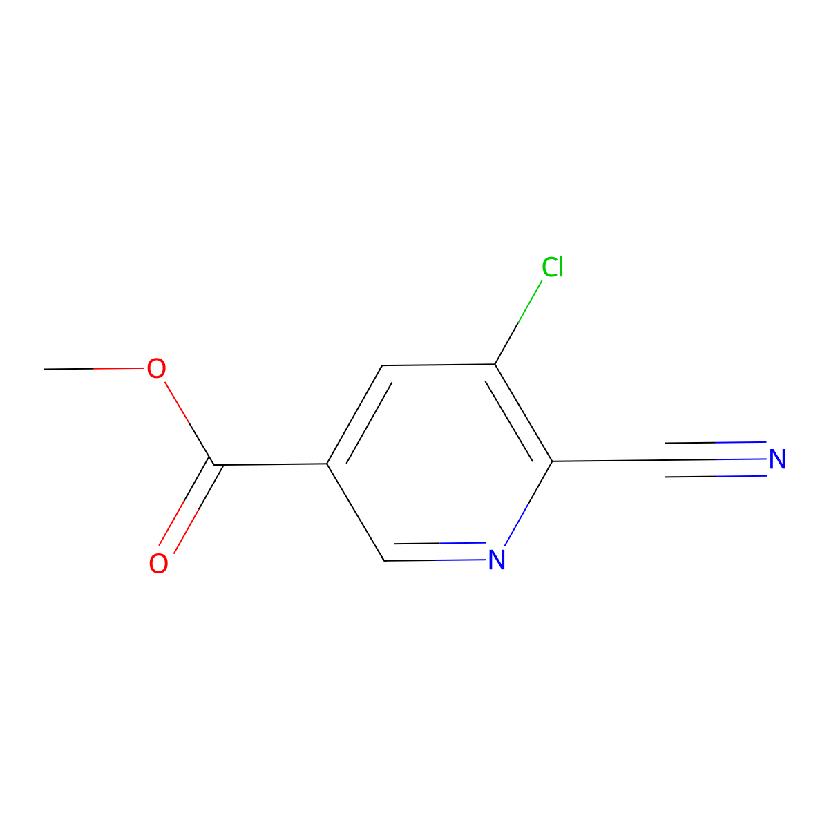 Methyl 5-chloro-6-cyanonicotinate molecular structure, CAS 398457-04-0