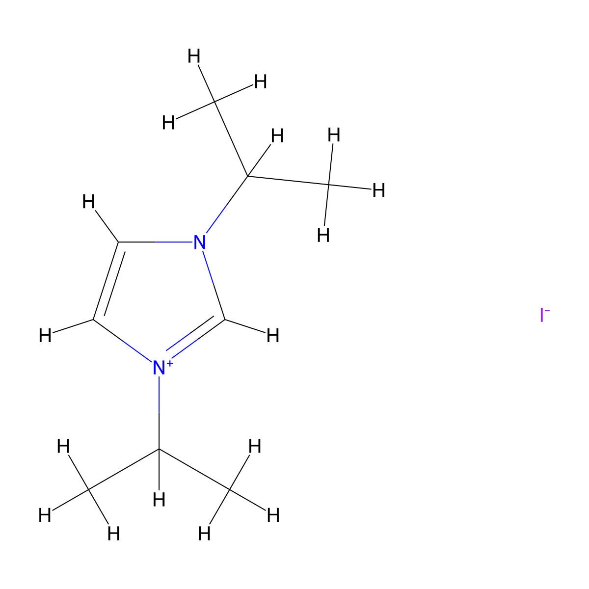 1,3-Diisopropyl-1H-imidazol-3-ium iodide molecular structure, CAS 398460-83-8
