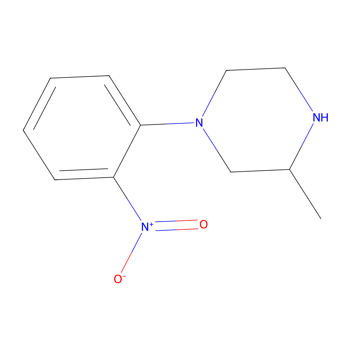 3-Methyl-1-(2-nitrophenyl)piperazine molecular structure, CAS 398470-53-6