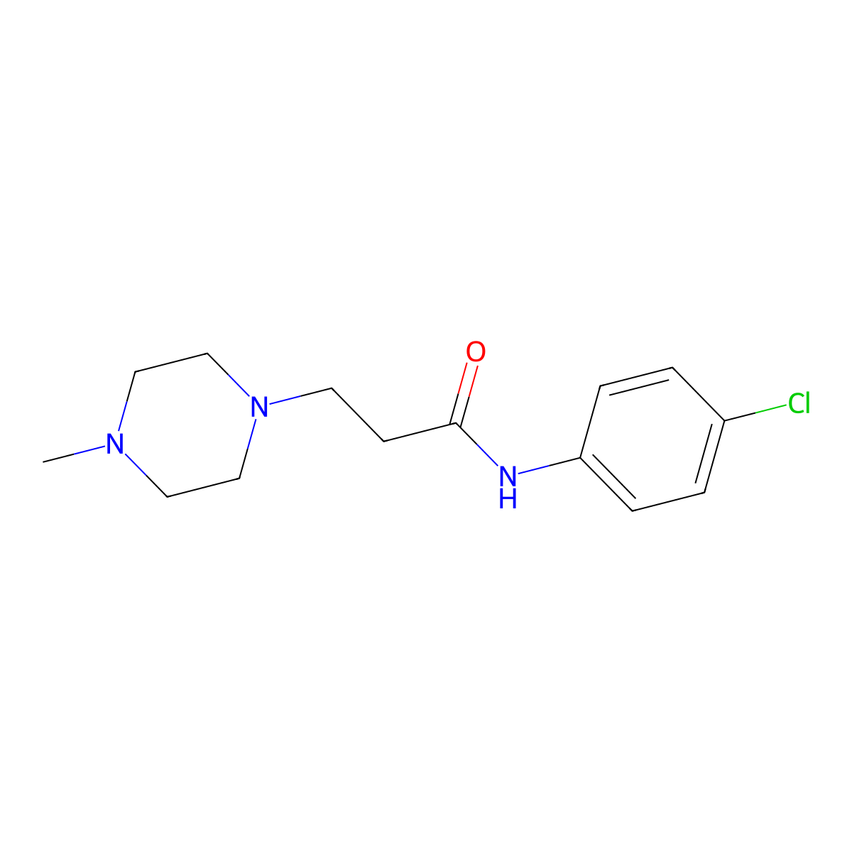 N-(4-Chlorophenyl)-4-methyl-1-piperazinepropanamide molecular structure, CAS 398470-54-7
