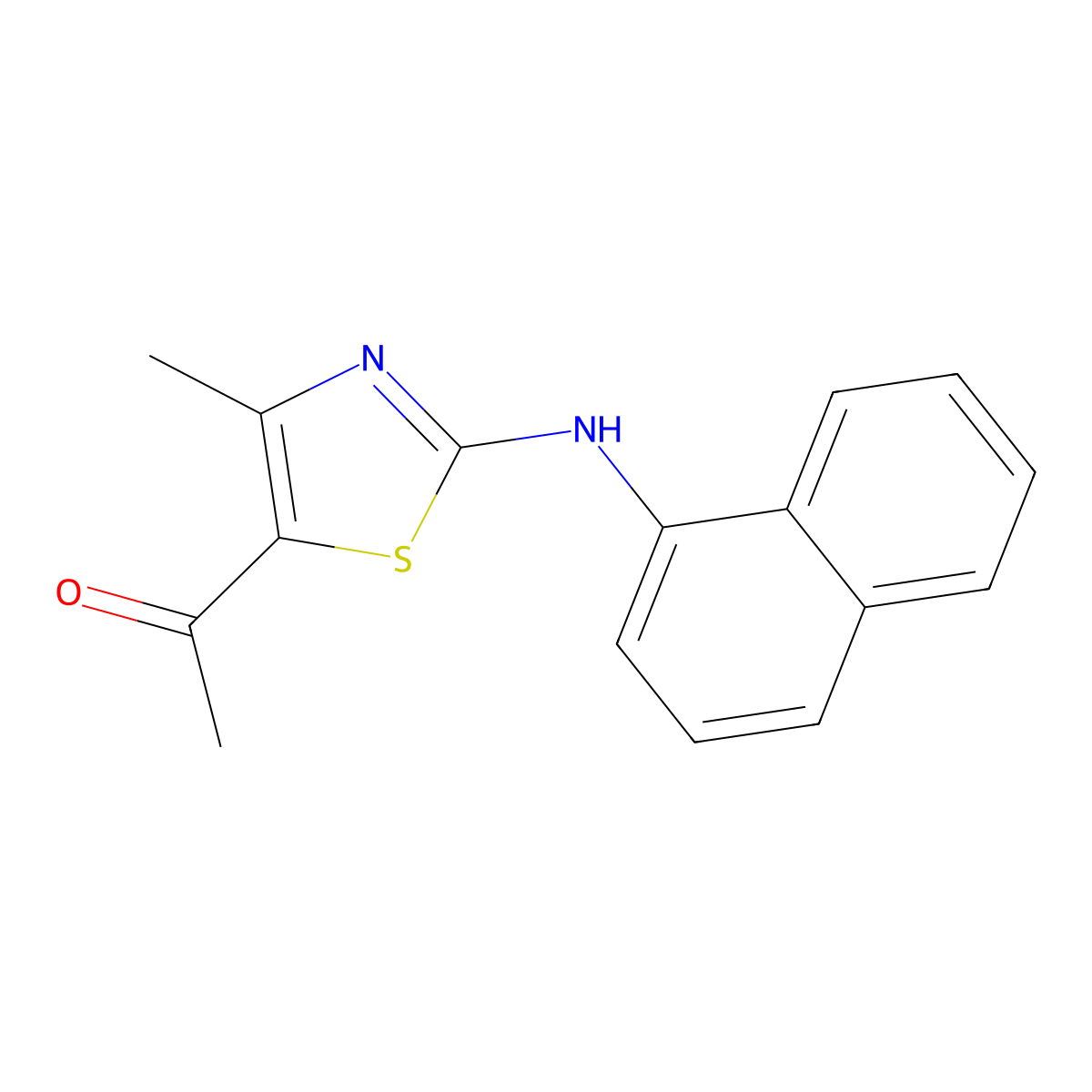 1-{4-Methyl-2-[(naphthalen-1-yl)amino]-1,3-thiazol-5-yl}ethan-1-one molecular structure, CAS 398471-61-9