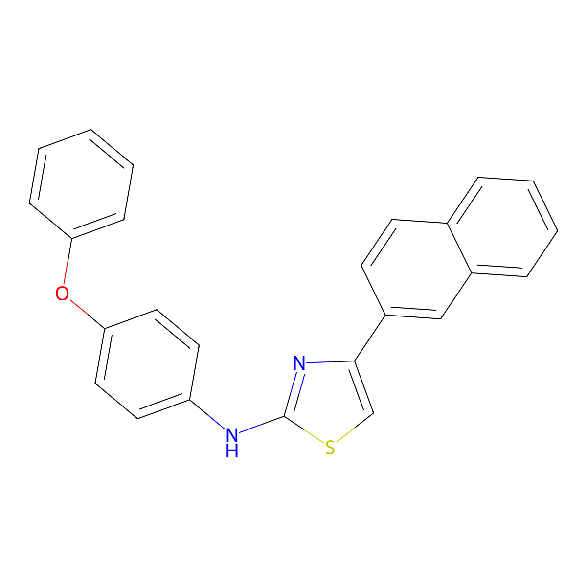 4-naphthalen-2-yl-N-(4-phenoxyphenyl)-1,3-thiazol-2-amine molecular structure, CAS 398471-62-0