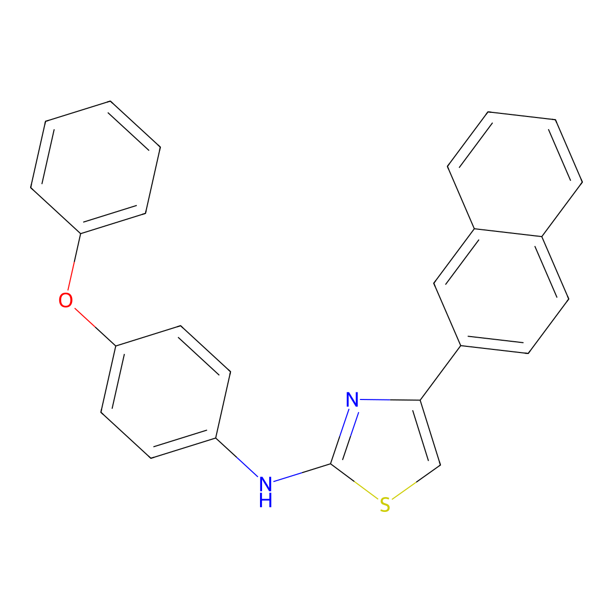 4-naphthalen-2-yl-N-(4-phenoxyphenyl)-1,3-thiazol-2-amine molecular structure, CAS 398471-62-0