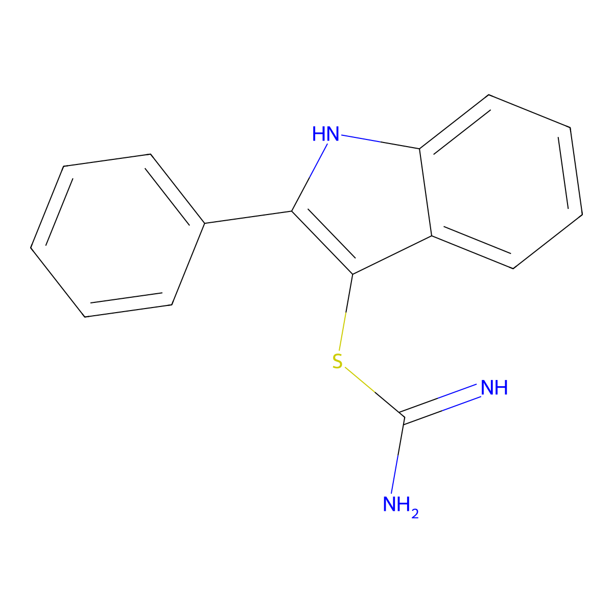 2-Phenyl-1H-indol-3-yl carbamimidothioate molecular structure, CAS 398472-22-5