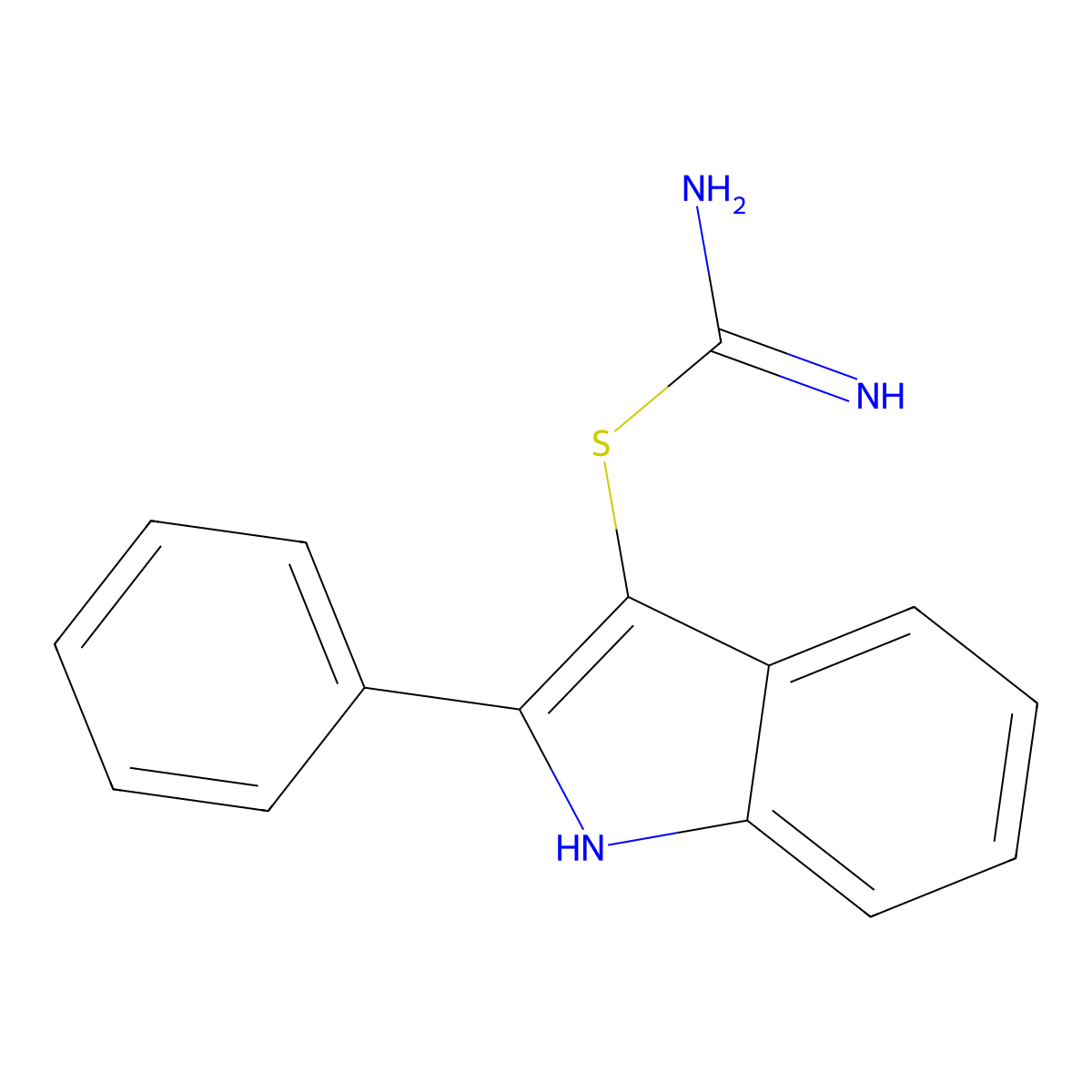 2-Phenyl-1H-indol-3-yl carbamimidothioate molecular structure, CAS 398472-22-5