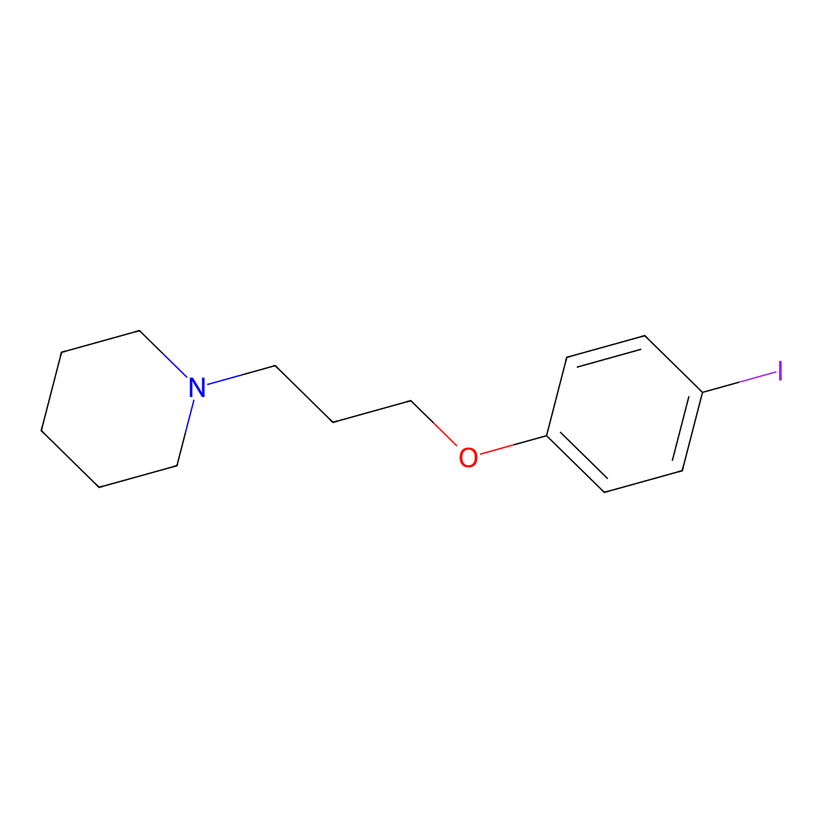 1-[3-(4-Iodophenoxy)propyl]piperidine molecular structure, CAS 398473-98-8